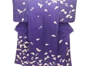 アンティーク　錦紗菊模様着物